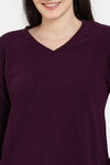 Zivame Cosy Rib Knit Poly Winterwear Set - Pickled Beet — thumbnail 5